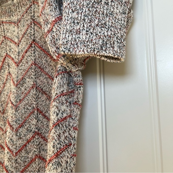 Free People Zig Zag Pullover Sweater Size Medium Cotton Knit Winter - Picture 7 of 10